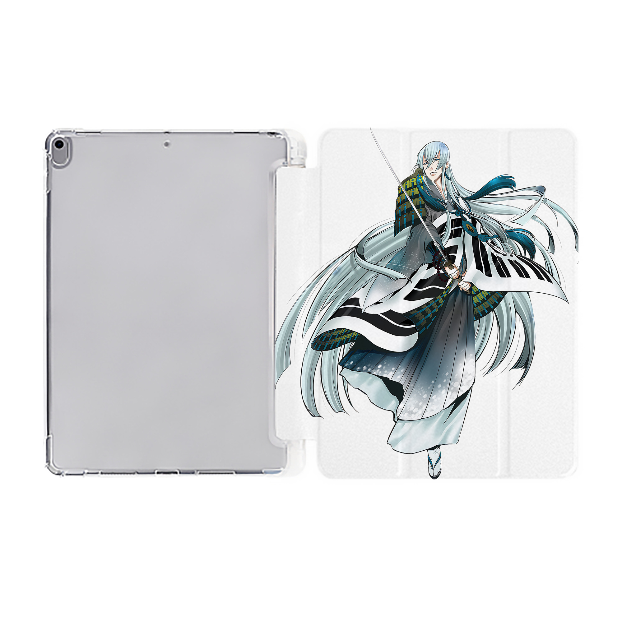 （画像用） 刀剣乱舞 Touken Ranbu IPad ケース ペン収納付き 三つ折りスタンド PUレザー×シリコン 対応機種9.5/10.5/10.9インチ